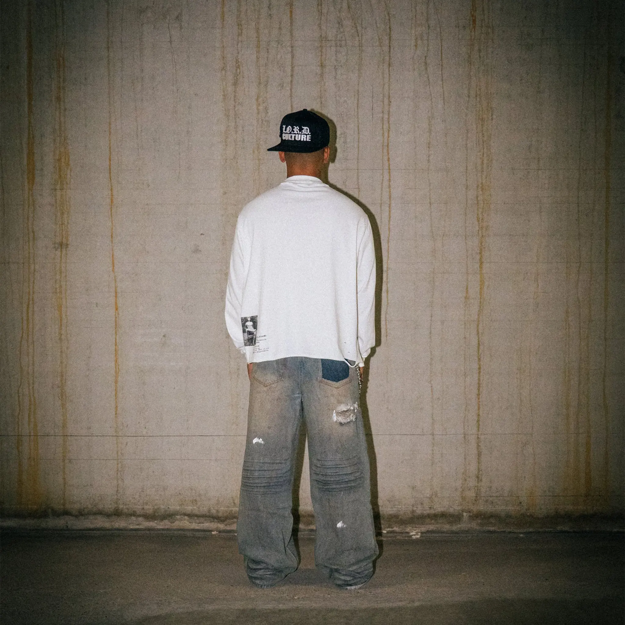Back View of Lord Culture Confession L/S White T-Shirt